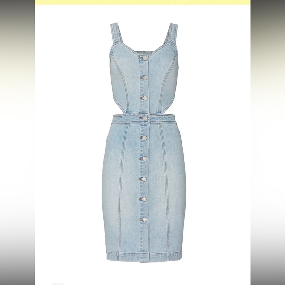 Stylish Denim Button-Down Dress cutout blank nyc wake me up spring classic boho